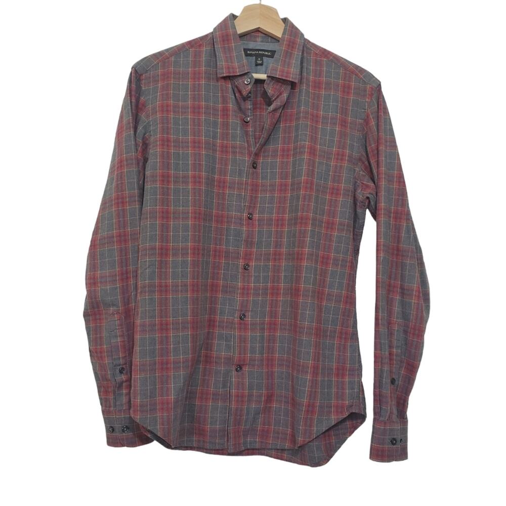 Banana Republic | Plaid Flannel Button Up Long Sleeve 100% Cotton Shirt